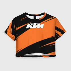Футболка 3D укороченная женская KTM КТМ, цвет: 3D-принт