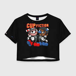 Футболка 3D укороченная женская CUP FICTION, цвет: 3D-принт