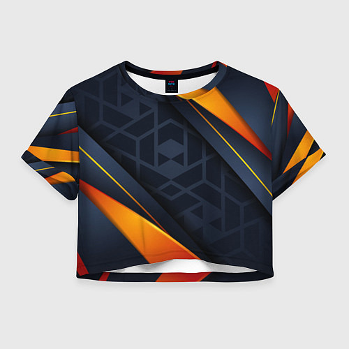 Женский топ BLACK ORANGE / 3D-принт – фото 1