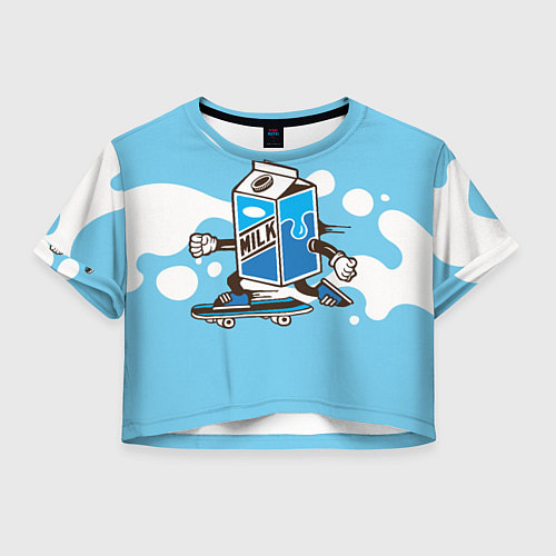Женский топ Пачка молока на скейте / 3D-принт – фото 1