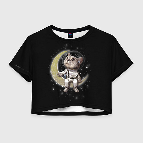 Женский топ КОТИК НА ЛУНЕ / 3D-принт – фото 1