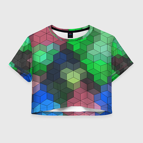 Женский топ Разноцветный геометрический уз / 3D-принт – фото 1