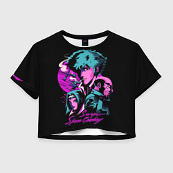 Футболка 3D укороченная женская Ковбой Бибоп, цвет: 3D-принт