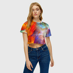 Футболка 3D укороченная женская Сине-желтое небо, цвет: 3D-принт — фото 2
