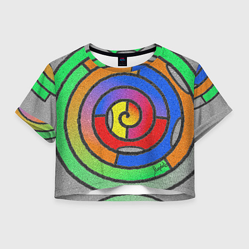 Женский топ Маечная спираль мозаика / 3D-принт – фото 1