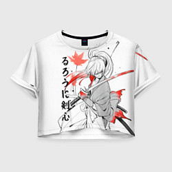 Футболка 3D укороченная женская Rurouni Kenshin - Бродяга Кэнсин, цвет: 3D-принт
