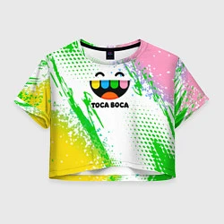 Футболка 3D укороченная женская Toca Boca: Улыбашка, цвет: 3D-принт