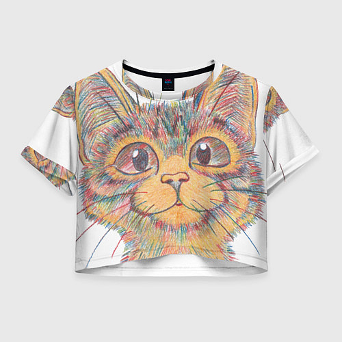 Женский топ A 018 Цветной кот / 3D-принт – фото 1