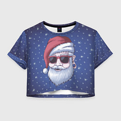 Футболка 3D укороченная женская САНТА ХИПСТЕР SANTA HIPSTER, цвет: 3D-принт