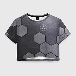 Футболка 3D укороченная женская Mercedes-Benz vanguard pattern, цвет: 3D-принт