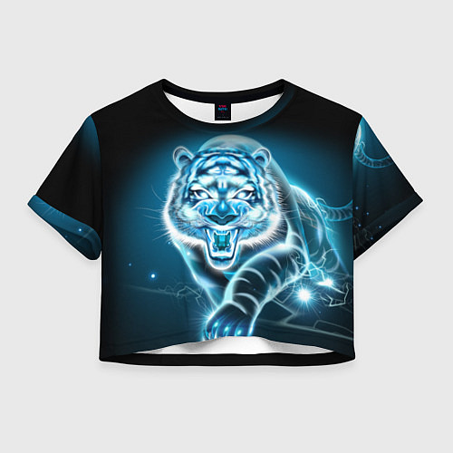 Женский топ НЕНОНОВЫЙ ТИГР 2022 NEON TIGER NEW YEAR / 3D-принт – фото 1