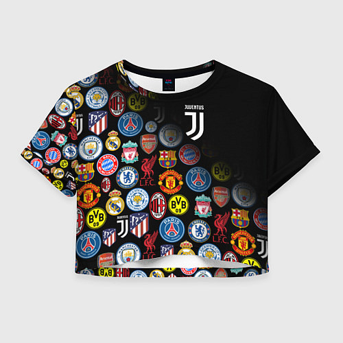 Женский топ JUVENTUS LOGOBOMBING SPORT / 3D-принт – фото 1