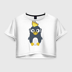 Футболка 3D укороченная женская Linux пингвин Талисман для программистов, цвет: 3D-принт