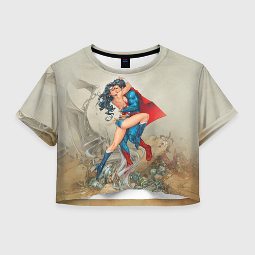Женский топ The Kiss of Superman and Wonder Woman / 3D-принт – фото 1