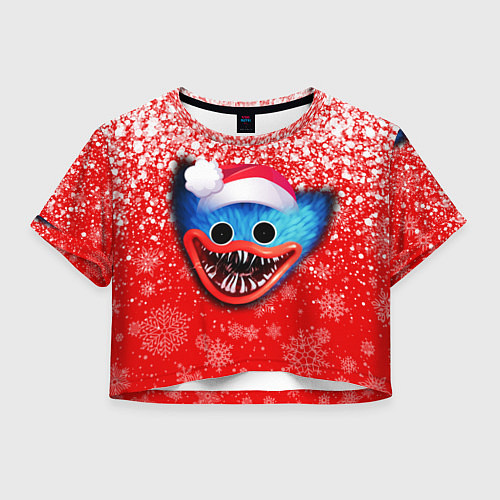 Женский топ POPPY PLAYTIME ХАГИ ВАГИ НОВОГОДНИЙ, СНЕЖИНКИ / 3D-принт – фото 1