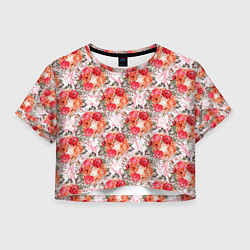 Женский топ Цветы - розы паттерн