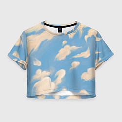 Женский топ Рисунок голубого неба с облаками маслом