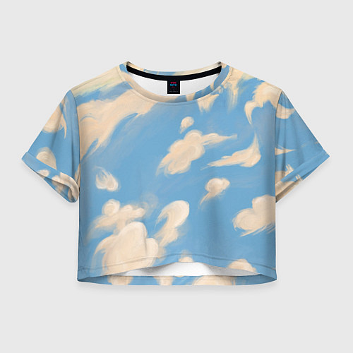Женский топ Рисунок голубого неба с облаками маслом / 3D-принт – фото 1