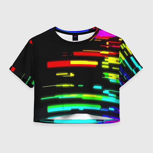 Женский топ Color fashion glitch / 3D-принт – фото 1