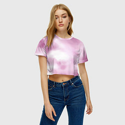 Футболка 3D укороченная женская Tie-dye Pink, цвет: 3D-принт — фото 2