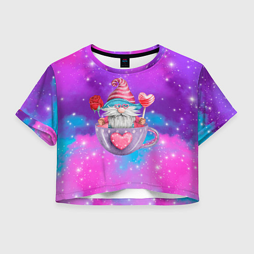 Женский топ Влюбленный гномик в кружке / 3D-принт – фото 1