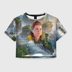 Футболка 3D укороченная женская Элой Horizon, цвет: 3D-принт
