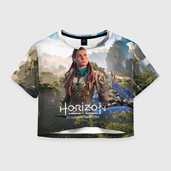 Футболка 3D укороченная женская Aloy Элой Horizon, цвет: 3D-принт