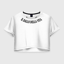 Футболка 3D укороченная женская Tattoo Damiano - Il balla della vita, цвет: 3D-принт