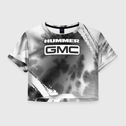 Футболка 3D укороченная женская HUMMER - GMC Краски, цвет: 3D-принт