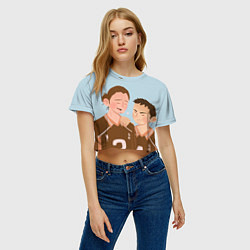 Футболка 3D укороченная женская Асахи и Даичи, цвет: 3D-принт — фото 2