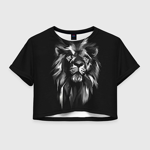 Женский топ Голова льва в черно-белом изображении / 3D-принт – фото 1
