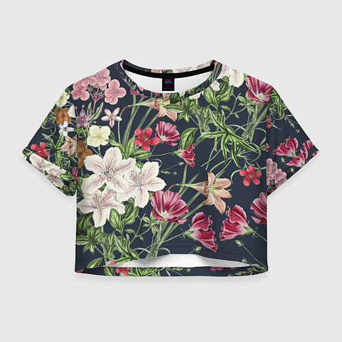 Женский топ Цветы Розовые / 3D-принт – фото 1