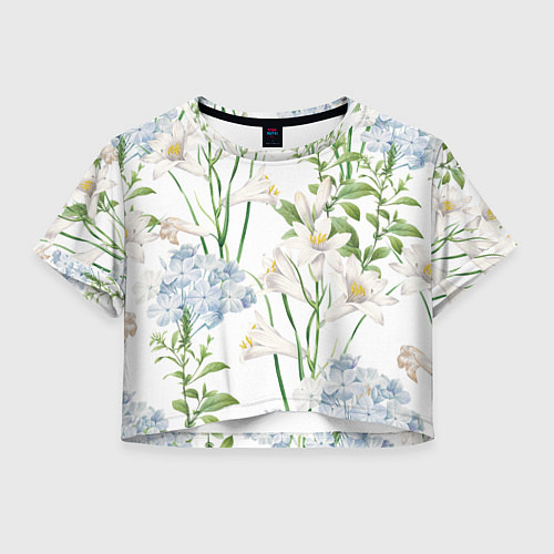 Женский топ Цветы Утонченные и Яркие / 3D-принт – фото 1