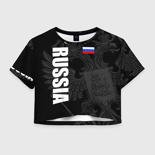 Женский топ RUSSIA - BLACK EDITION / 3D-принт – фото 1