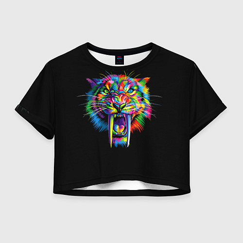 Женский топ ЦВЕТНОЙ ТИГР THE COLORED TIGER / 3D-принт – фото 1