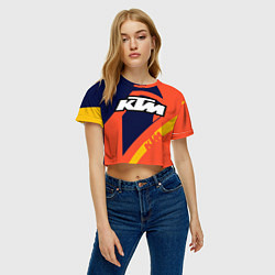 Футболка 3D укороченная женская KTM VINTAGE SPORTWEAR, цвет: 3D-принт — фото 2