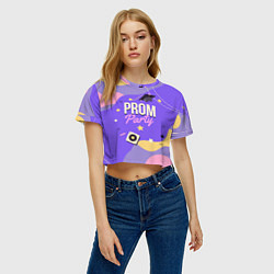 Футболка 3D укороченная женская Prom party, цвет: 3D-принт — фото 2