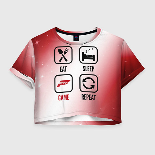 Женский топ Eat Sleep Forza Horizon Repeat / 3D-принт – фото 1
