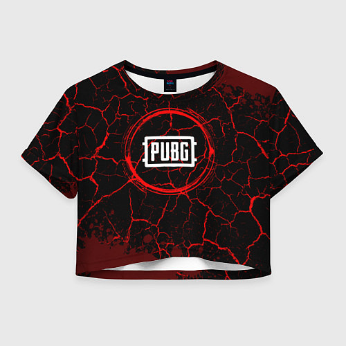 Женский топ Символ PUBG и краска вокруг на темном фоне / 3D-принт – фото 1