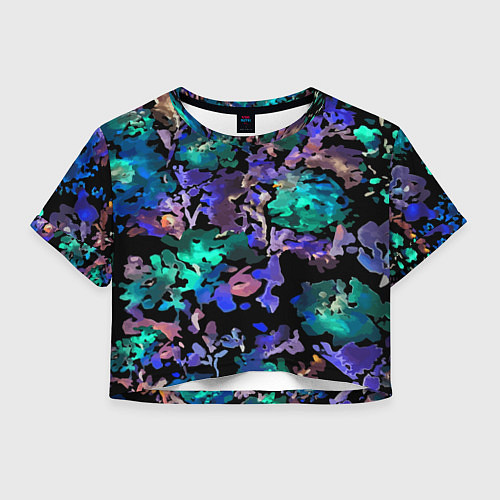 Женский топ Floral pattern Summer night Fashion trend 2025 / 3D-принт – фото 1