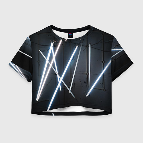 Женский топ Неоновые лампы во тьме - Голубой / 3D-принт – фото 1