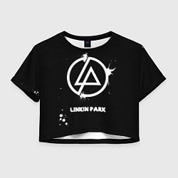 Футболка 3D укороченная женская Linkin Park логотип краской, цвет: 3D-принт