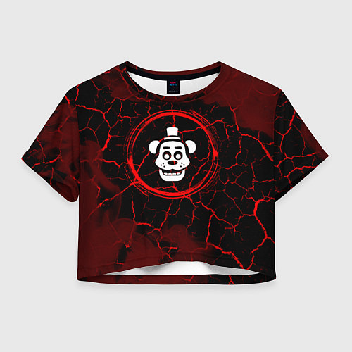 Женский топ Символ FNAF и краска вокруг на темном фоне / 3D-принт – фото 1