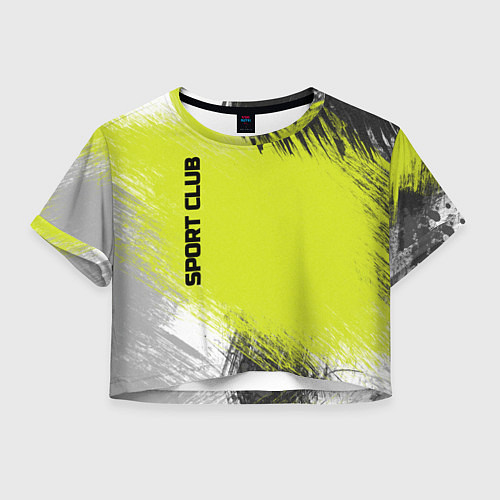 Женский топ Sports club gray green pattern / 3D-принт – фото 1