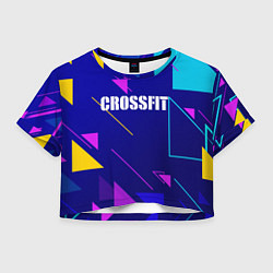 Футболка 3D укороченная женская Дефрагментация - Crossfit, цвет: 3D-принт