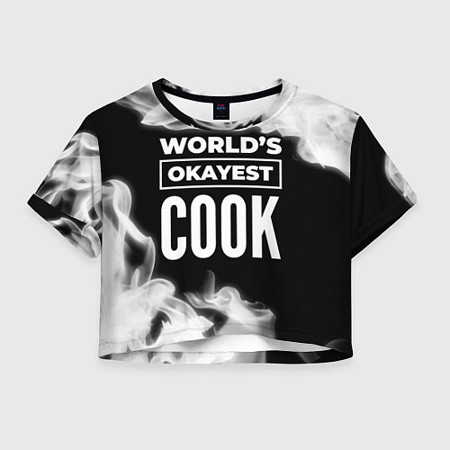 Женский топ Worlds okayest cook - dark / 3D-принт – фото 1