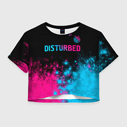 Женский топ Disturbed - neon gradient: символ сверху