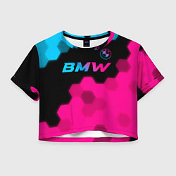 Женский топ BMW - neon gradient: символ сверху