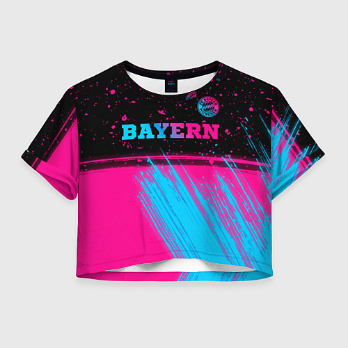 Женский топ Bayern - neon gradient: символ сверху / 3D-принт – фото 1