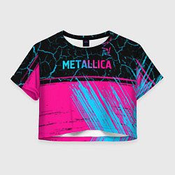 Женский топ Metallica - neon gradient: символ сверху